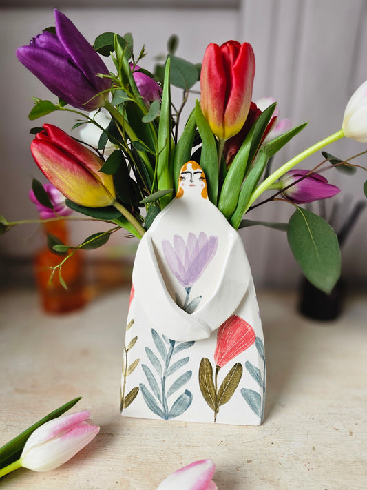 Made to order: Marigold handmade ceramic flowers Vase