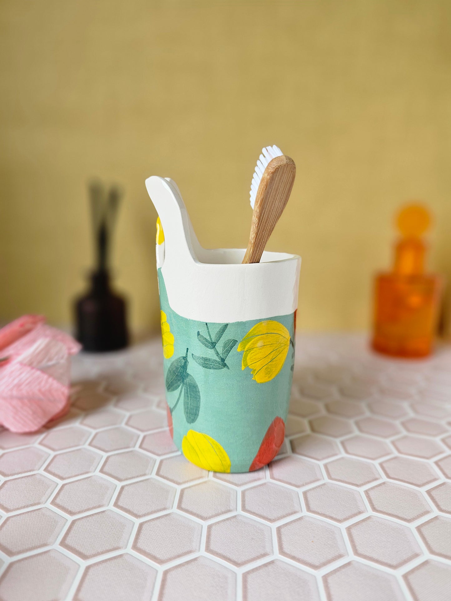 Made to order: Marigold the swimmer ceramic toothbrush holder