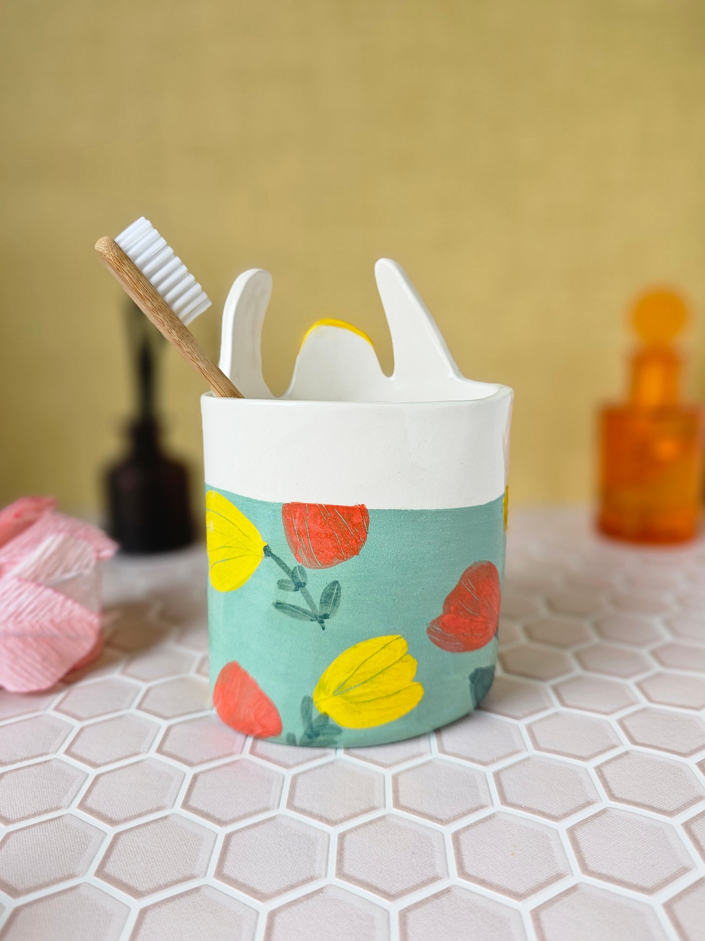 Made to order: Marigold the swimmer ceramic toothbrush holder