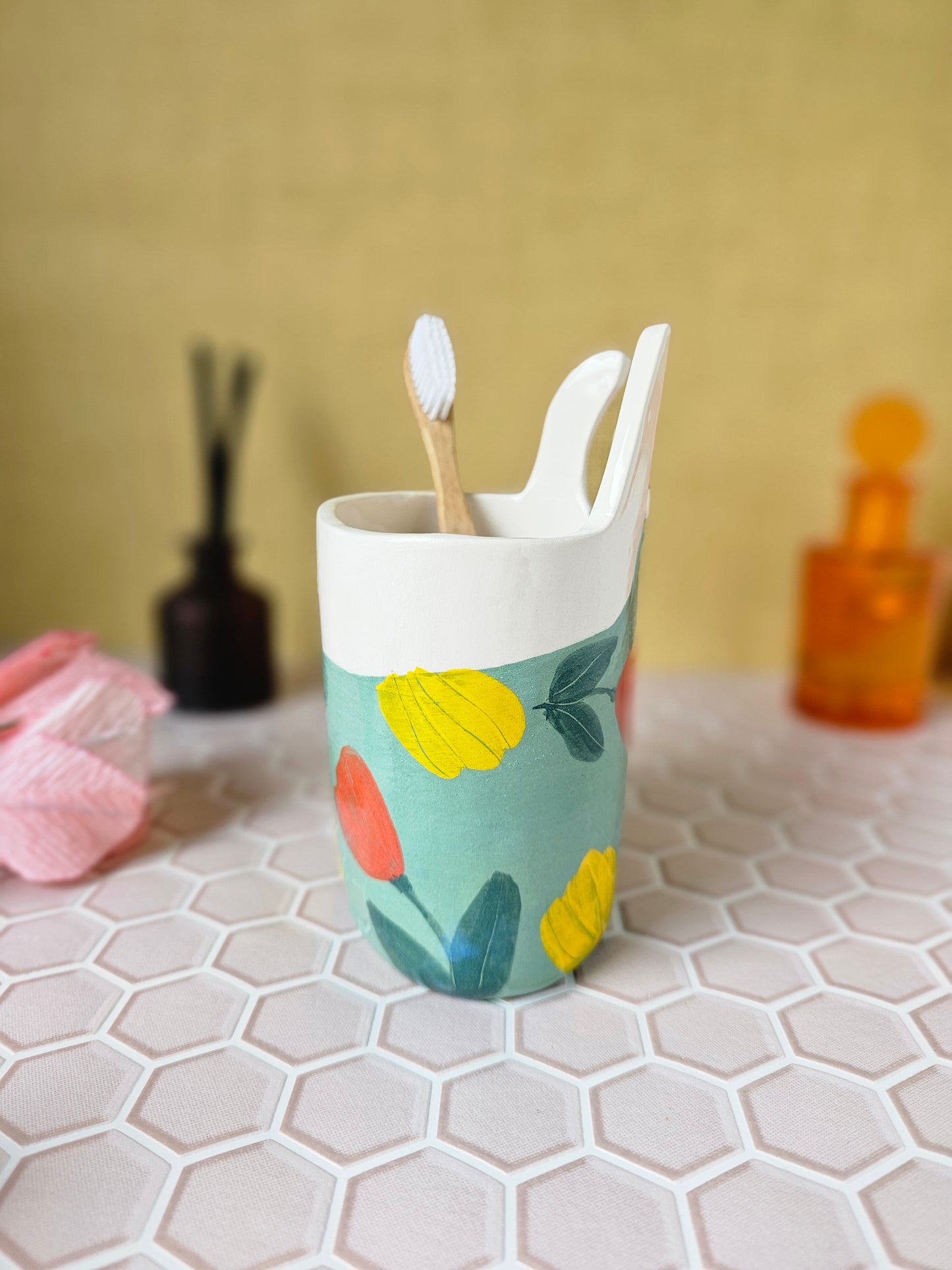 Made to order: Marigold the swimmer ceramic toothbrush holder