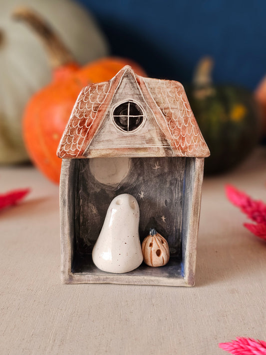 Mini Ceramic Haunted House Halloween decoration