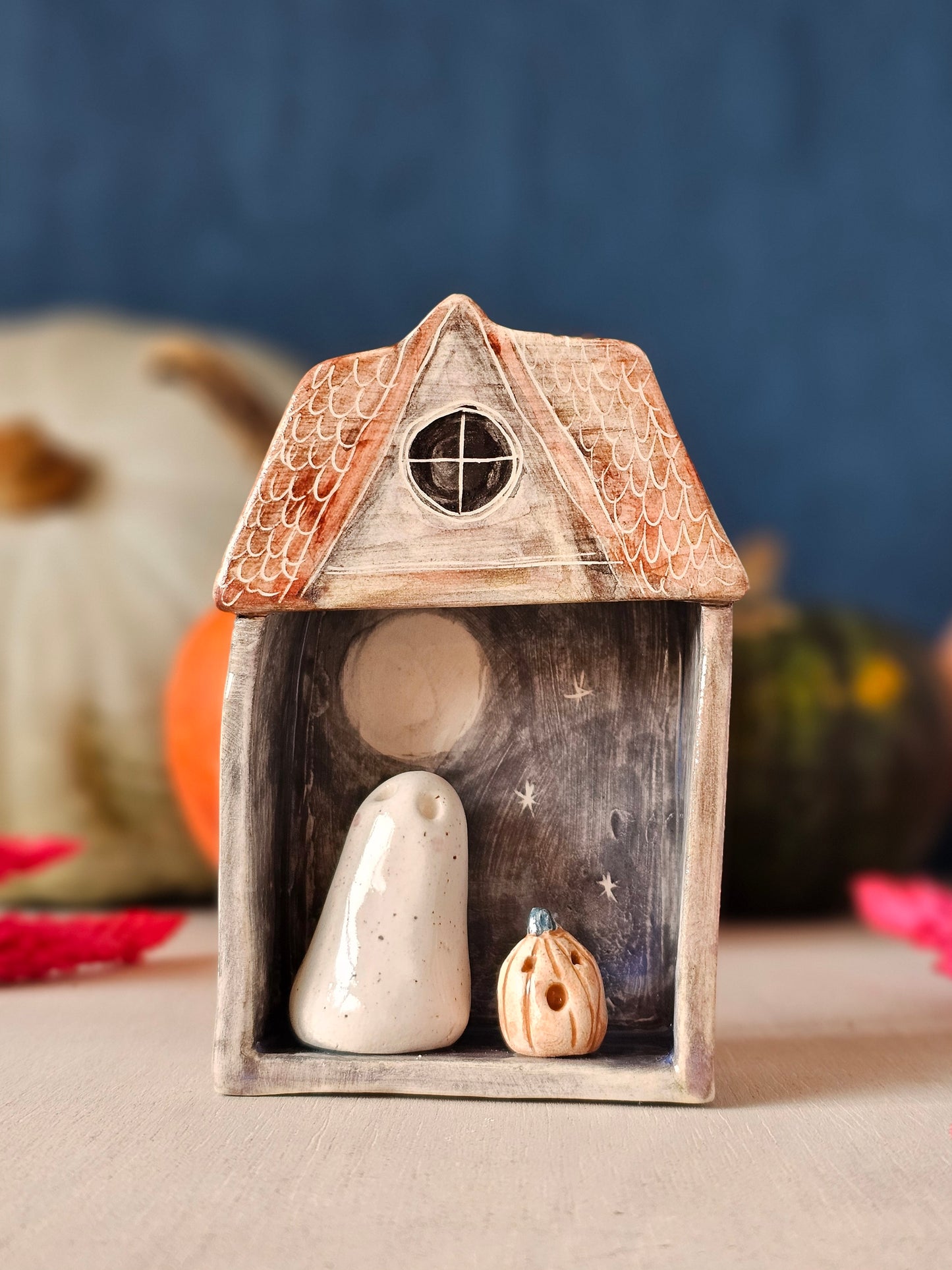 Mini Ceramic Haunted House Halloween decoration