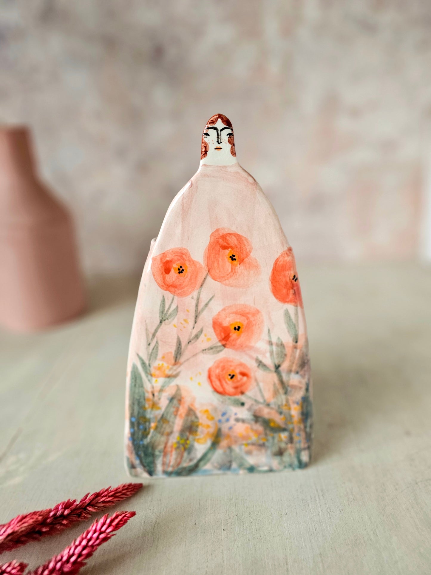 Hazel handmade ceramic Floral Vase painterly, artists collection