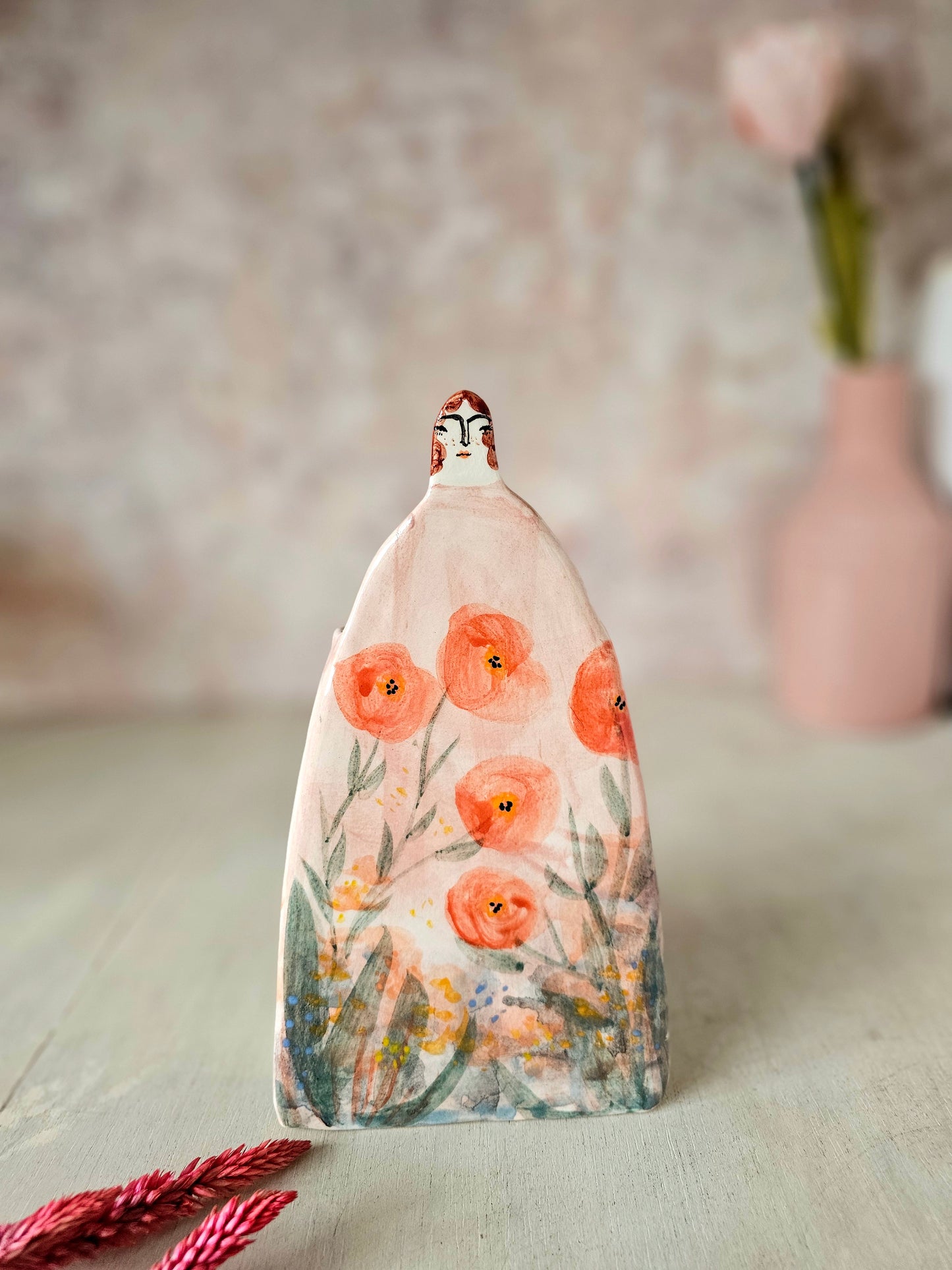 Hazel handmade ceramic Floral Vase painterly, artists collection