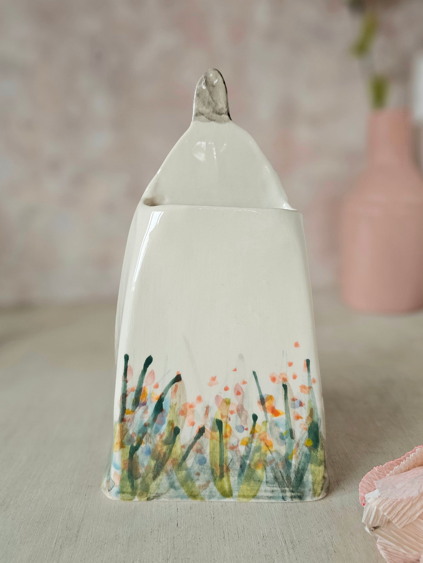 Greta handmade ceramic Floral Vase painterly, artists collection