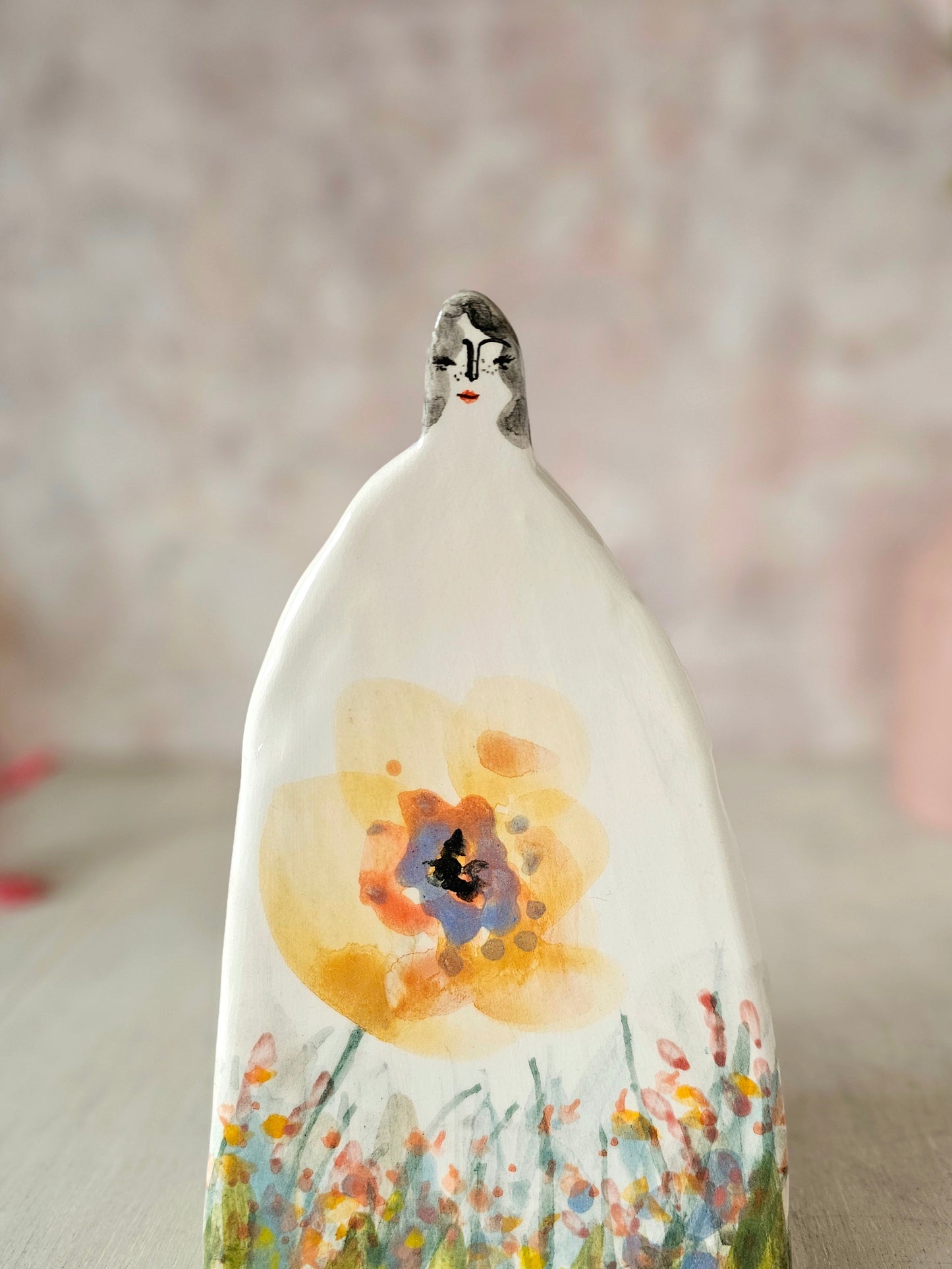 Greta handmade ceramic Floral Vase painterly, artists collection