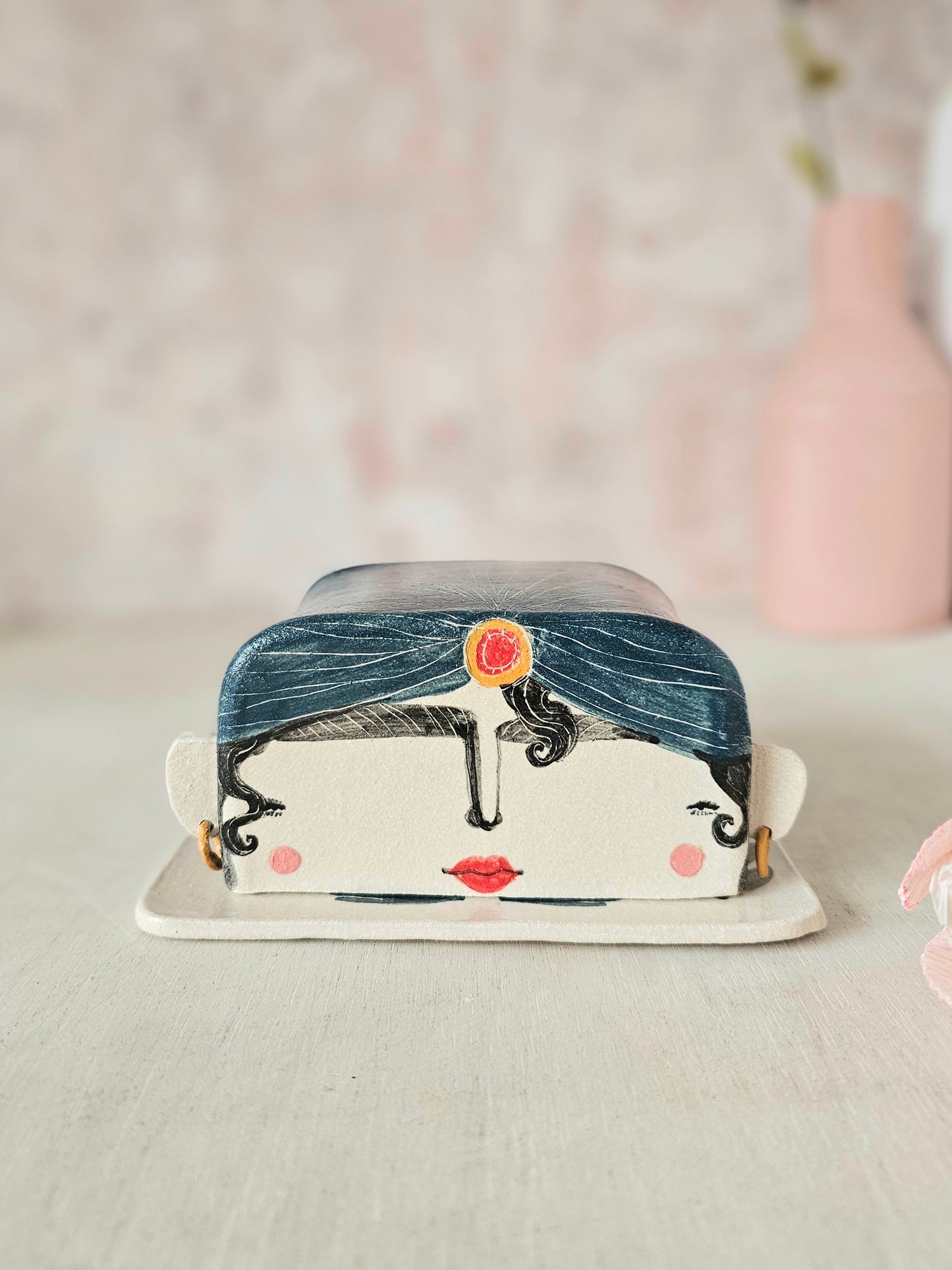 Esmerelda the handmade ceramic fortune telling butter dish