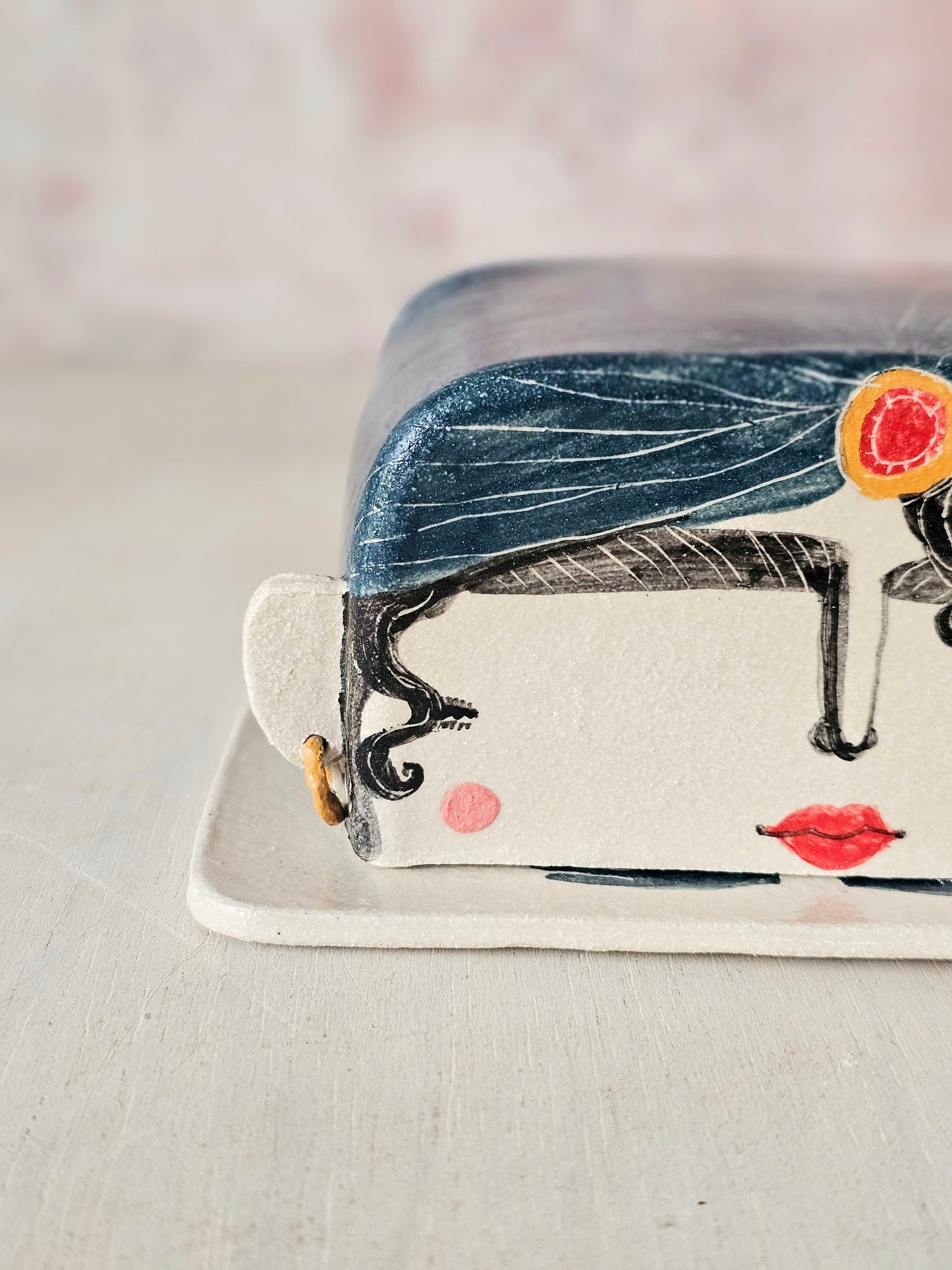 Esmerelda the handmade ceramic fortune telling butter dish