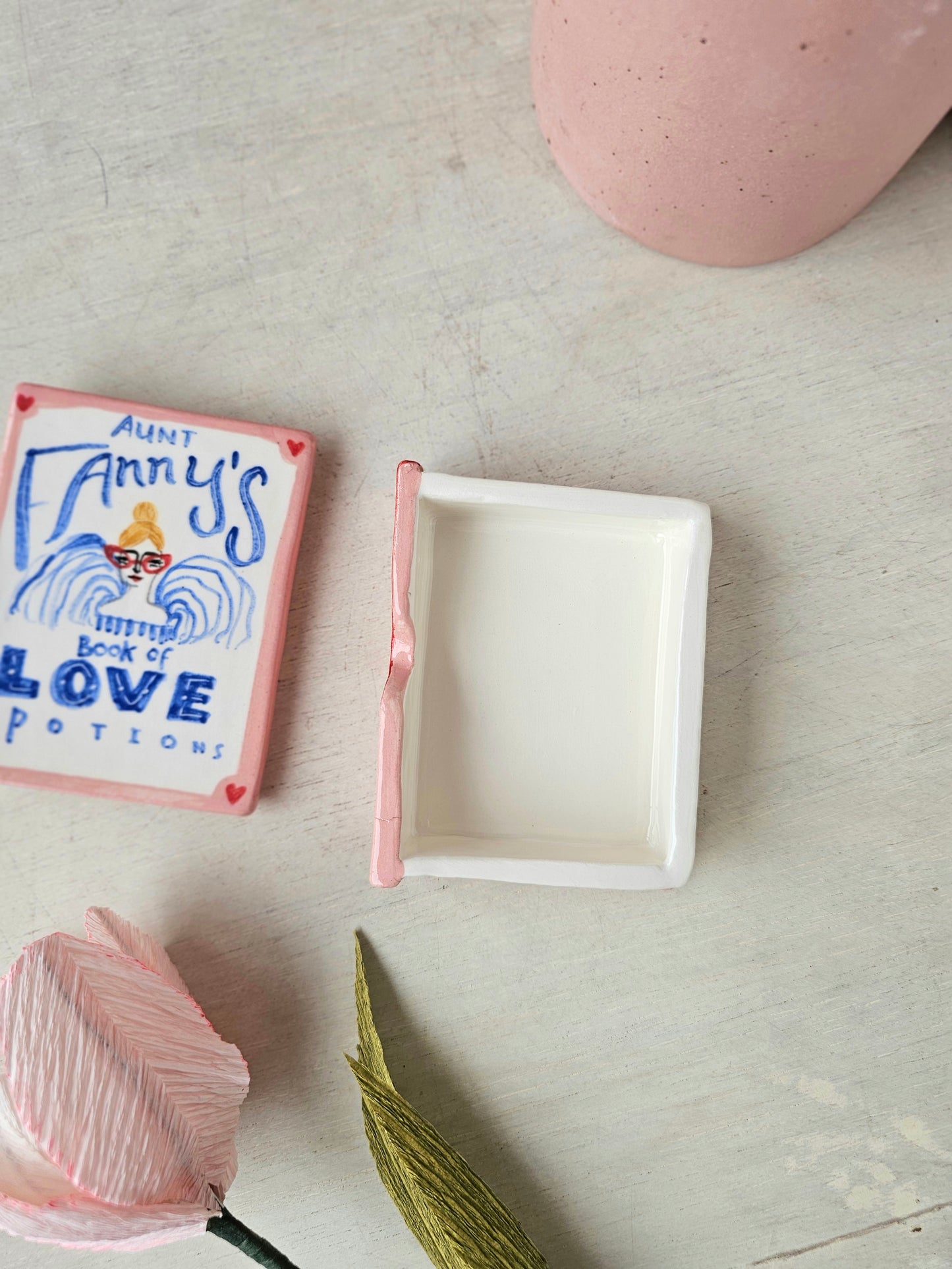 Aunt Fanny's Book of Love Potions ceramic Trinket Box