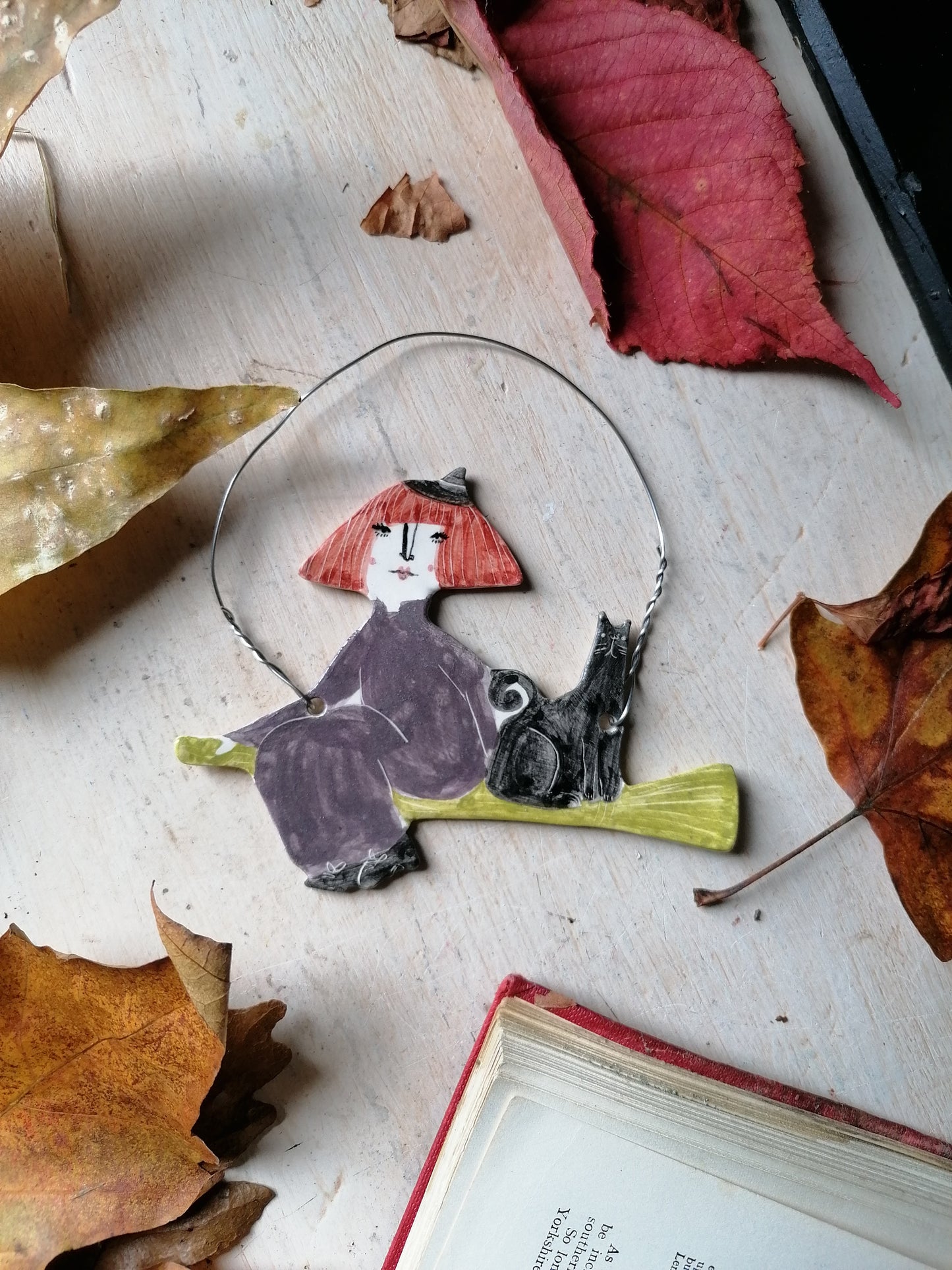 Clara the witch ceramic decoration