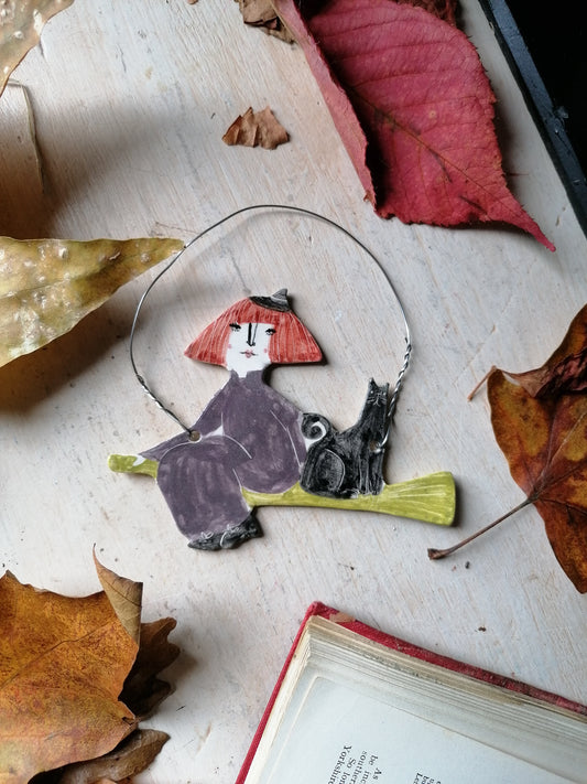 Made to order: Clara the witch ceramic decoration