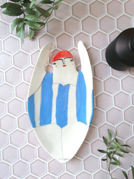 Made to order: Sylvia the swimmer handmade ceramic soap dish