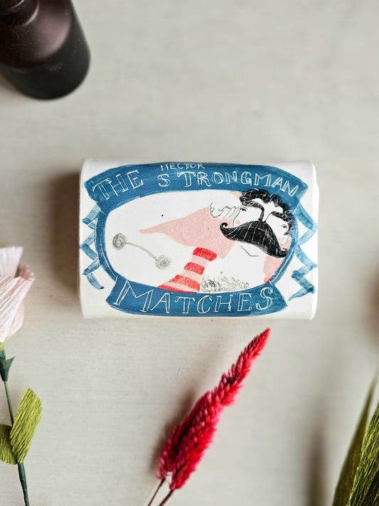 Made to order: Hector the strongman ceramic large matchbox